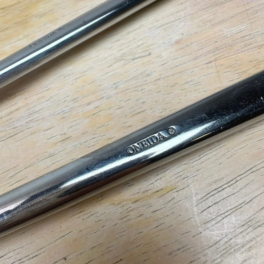 Oneida PORTER Serving Spoons 2pc Silver Stainless Steel Slotted‎ & Solid Kitchen